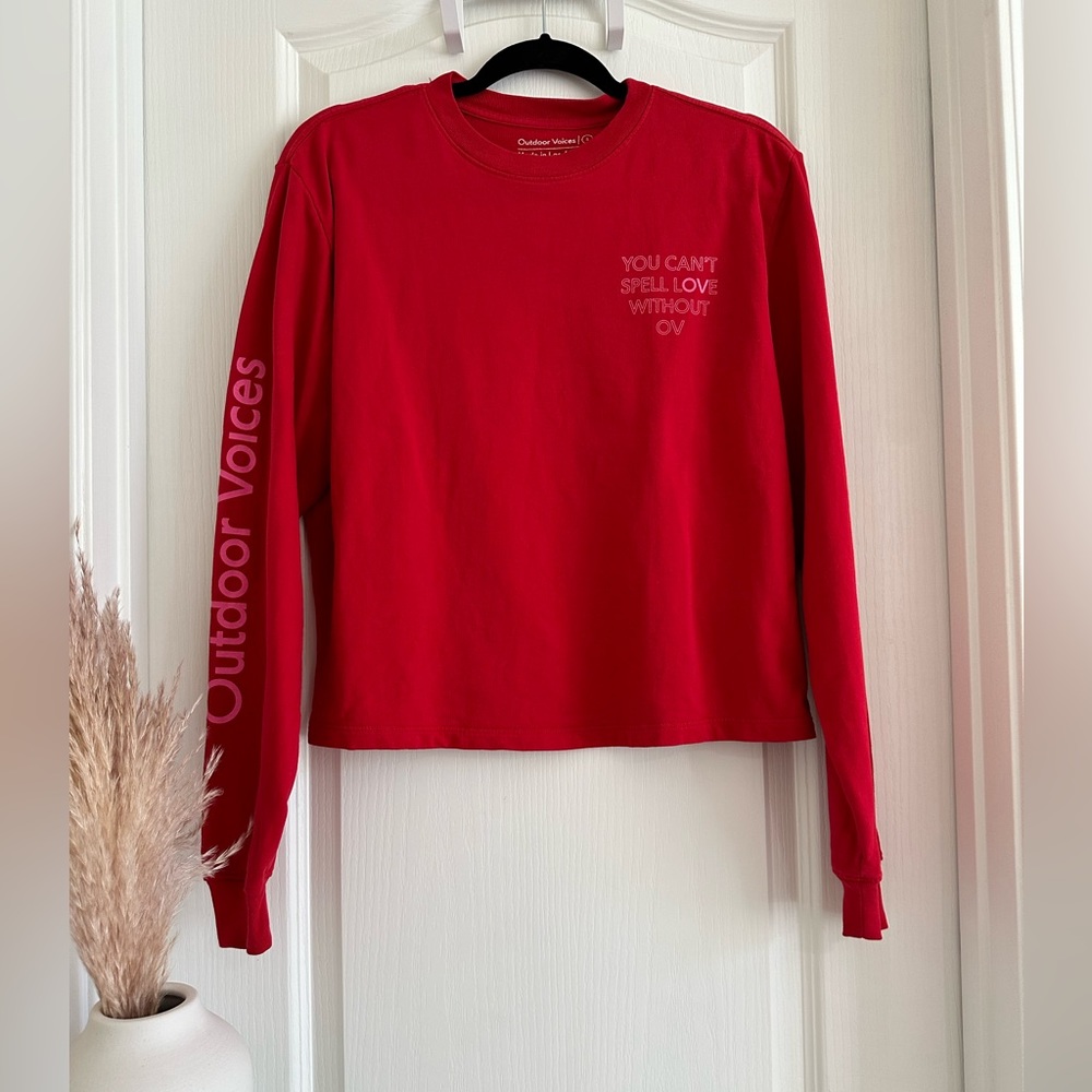 Like New Outdoor Voices Love Without OV Cropped Sweatshirt Small